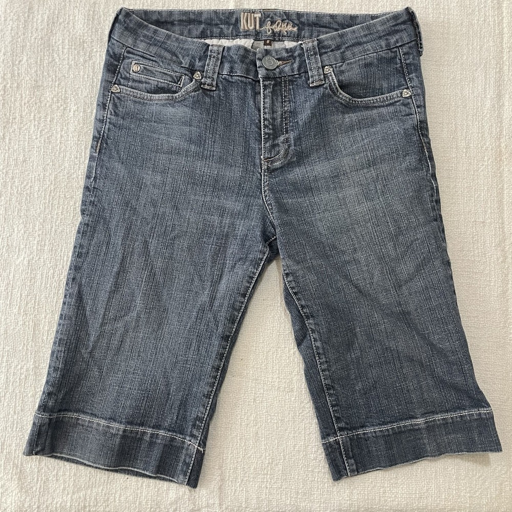 Kut From The Kloth Bermuda Blue Jean Shorts Women's 8‎ Capri Summer Yacht